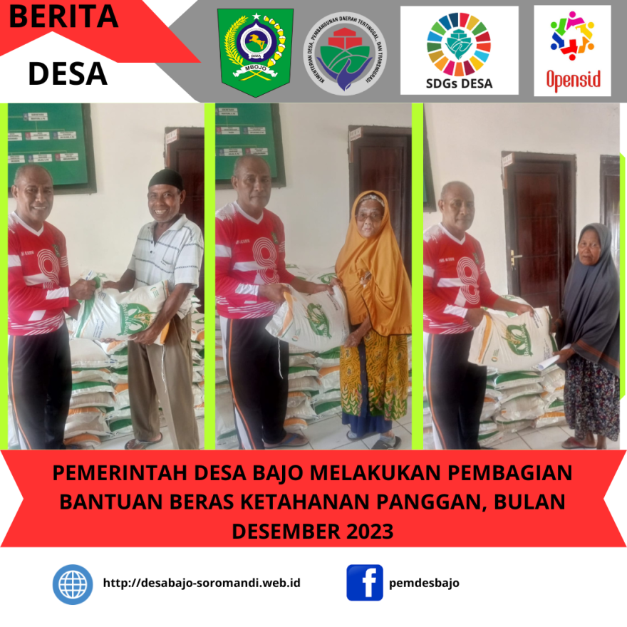 Pembagian Beras Bantuan Ketahanan Pangan Bulan Desember